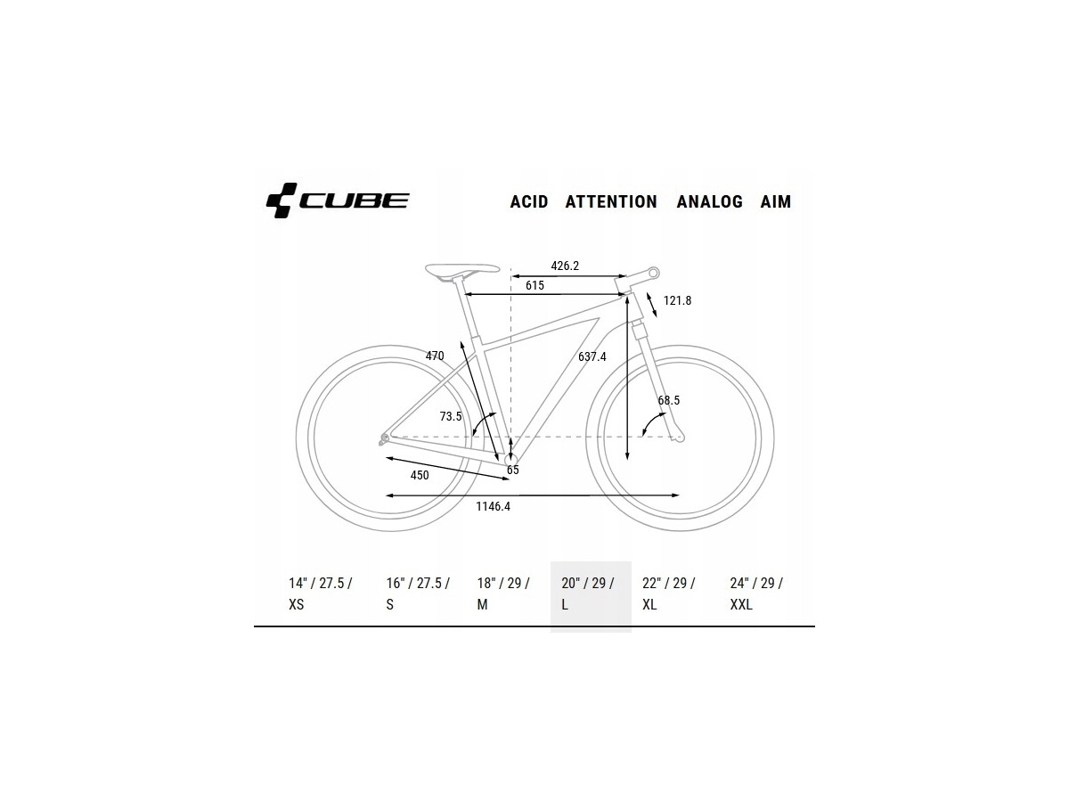 ROWER GÓRSKI MTB CUBE ATTENTION RAMA L KOŁA 29" SHIMANO DEORE ROCK SHOX