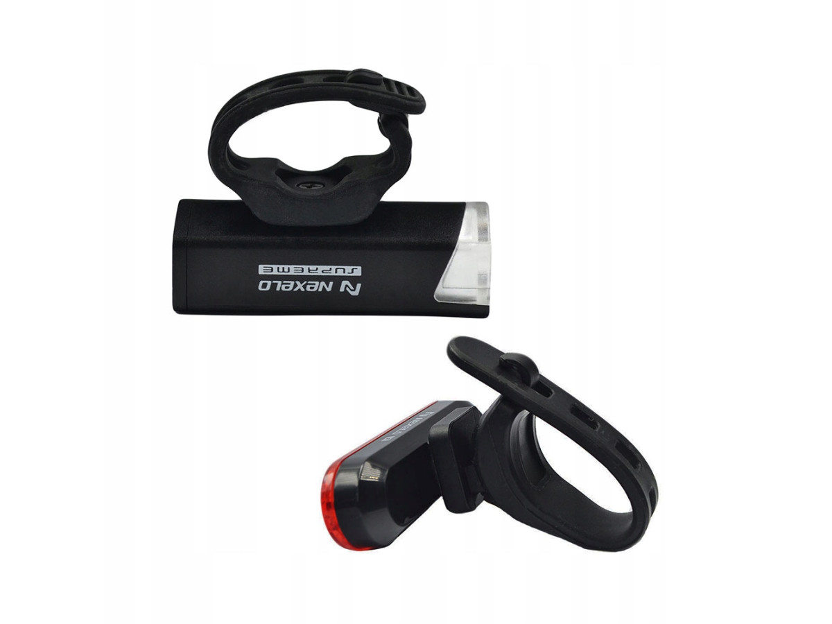 OŚWIETLENE ROWEROWE KOMPLET NEXELO SUPREME L177039NEX 120 LUMENÓW USB