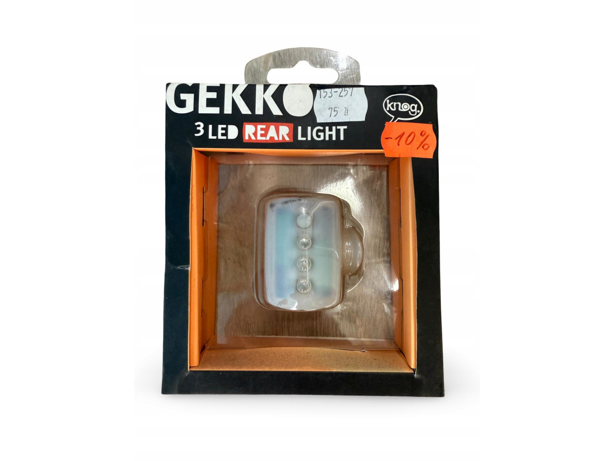 LAMPKA ROWEROWA TYLNA KNOG GEKKO BEZBARWNA SILIKONOWA 3XLED
