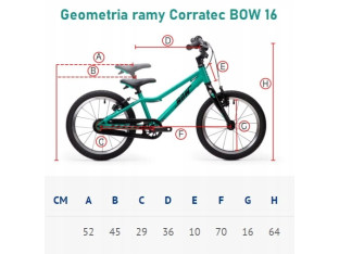ROWER DZIECIĘCY CORRATEC BOW 16 SUPERLEKKI 5,3KG WOLNOBIEG V-BRAKE