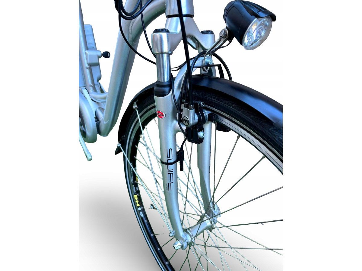 ROWER ELEKTRYCZNY FLYER RAMA 46CM KOŁA 28" PANASONIC 524WH PRZEBIEG 841KM