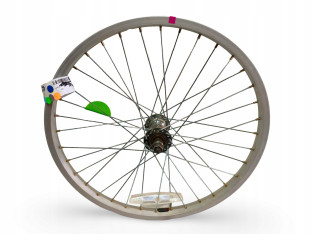 KOŁO ROWEROWE PRZEDNIE FUJI 20" V-BRAKE OŚ 10MM SREBRNE