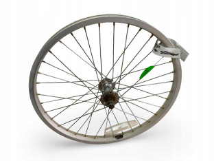 KOŁO ROWEROWE PRZEDNIE FUJI 20" V-BRAKE OŚ 10MM SREBRNE