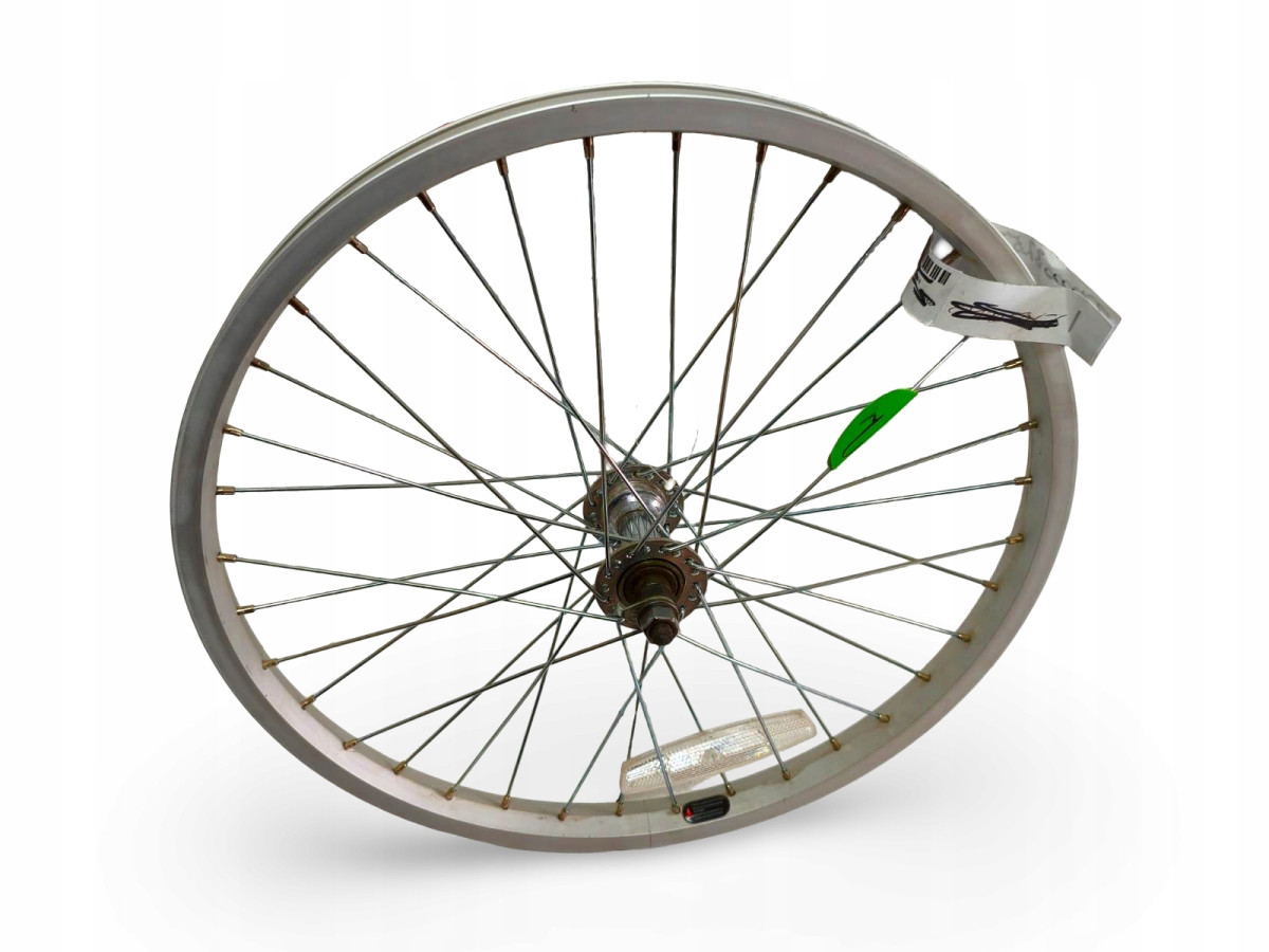 KOŁO ROWEROWE PRZEDNIE FUJI 20" V-BRAKE OŚ 10MM SREBRNE