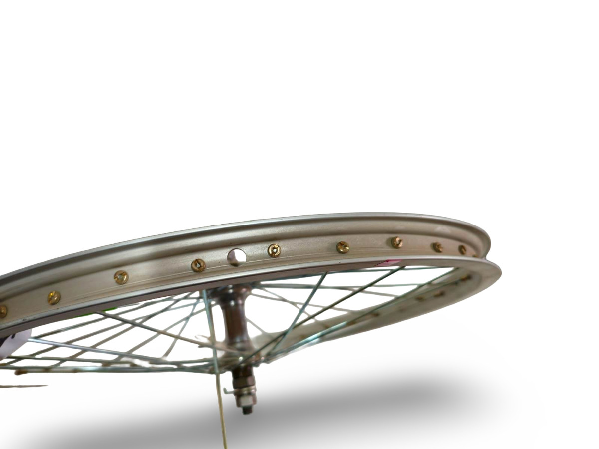 KOŁO ROWEROWE PRZEDNIE FUJI 20" V-BRAKE OŚ 10MM SREBRNE