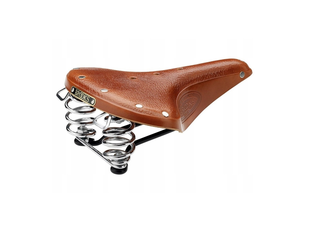 SIODEŁKO ROWEROWE SKÓRZANE BROOKS B67 ORYGINAŁ MIODOWE AMORTYZOWANE