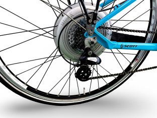 ROWER ELEKTRYCZNY SCOTT SUB45 HYDRAULIKA ALTUS 3X8 BIONX PRZEBIEG 1254KM