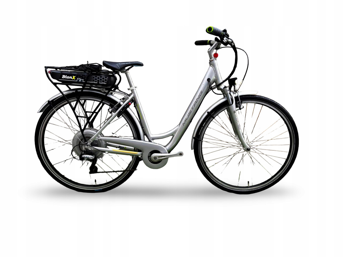 ROWER ELEKTRYCZNY DAMKA MUSTANG RAMA 48CM KOŁA 28" BIONX PRZEBIEG 4873KM