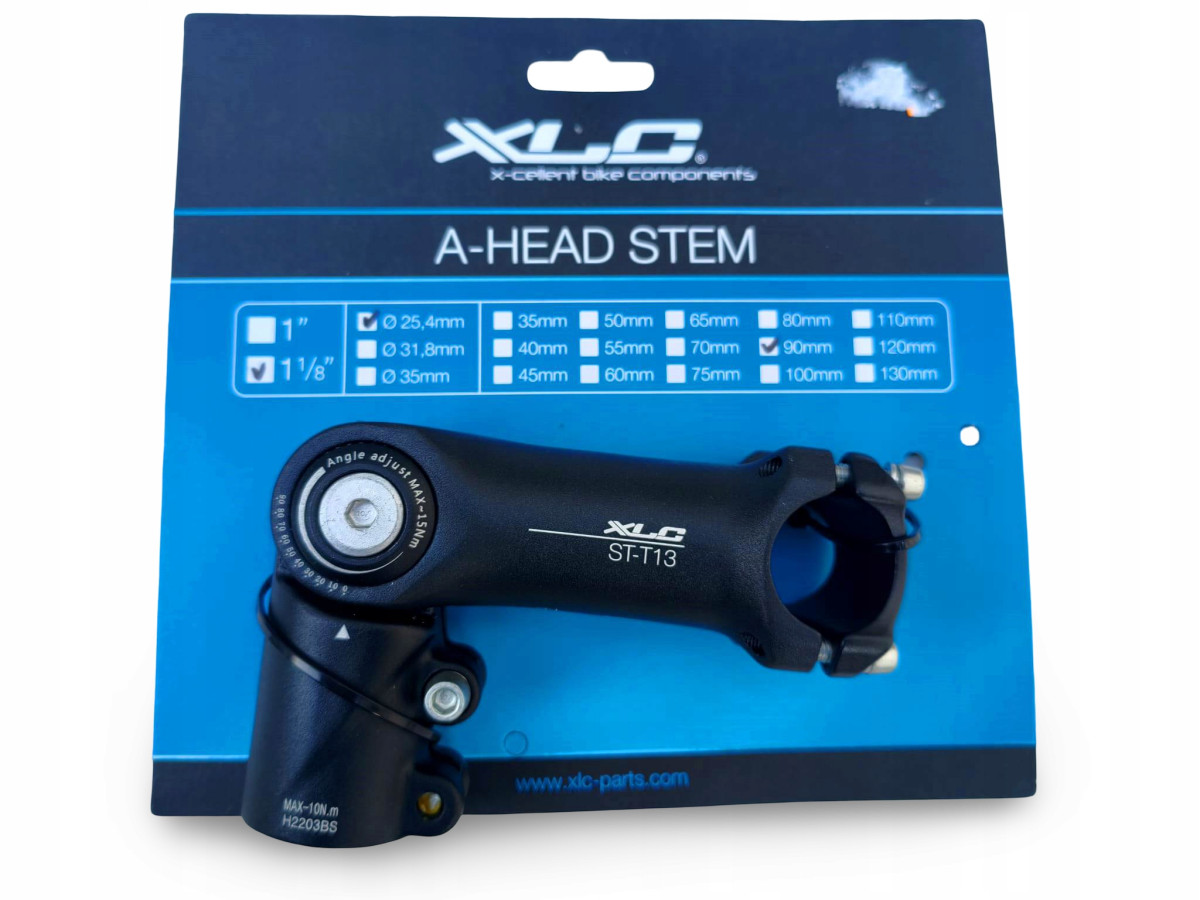REGULOWANY MOSTEK ROWEROWY A-HEAD XLC ST-T13 1,1/8" DŁUGOŚĆ 90MM 0-90STOPNI