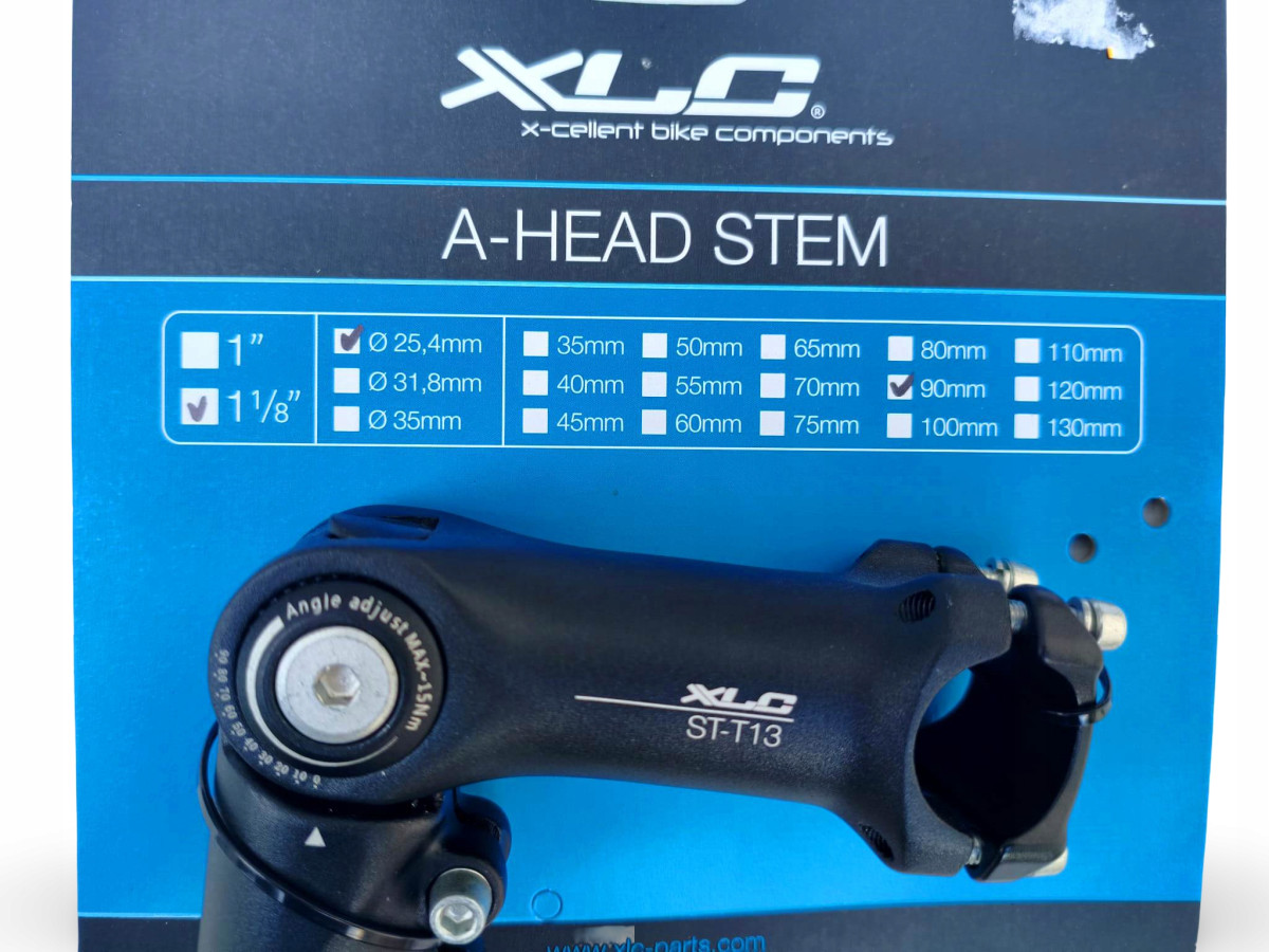 REGULOWANY MOSTEK ROWEROWY A-HEAD XLC ST-T13 1,1/8" DŁUGOŚĆ 90MM 0-90STOPNI