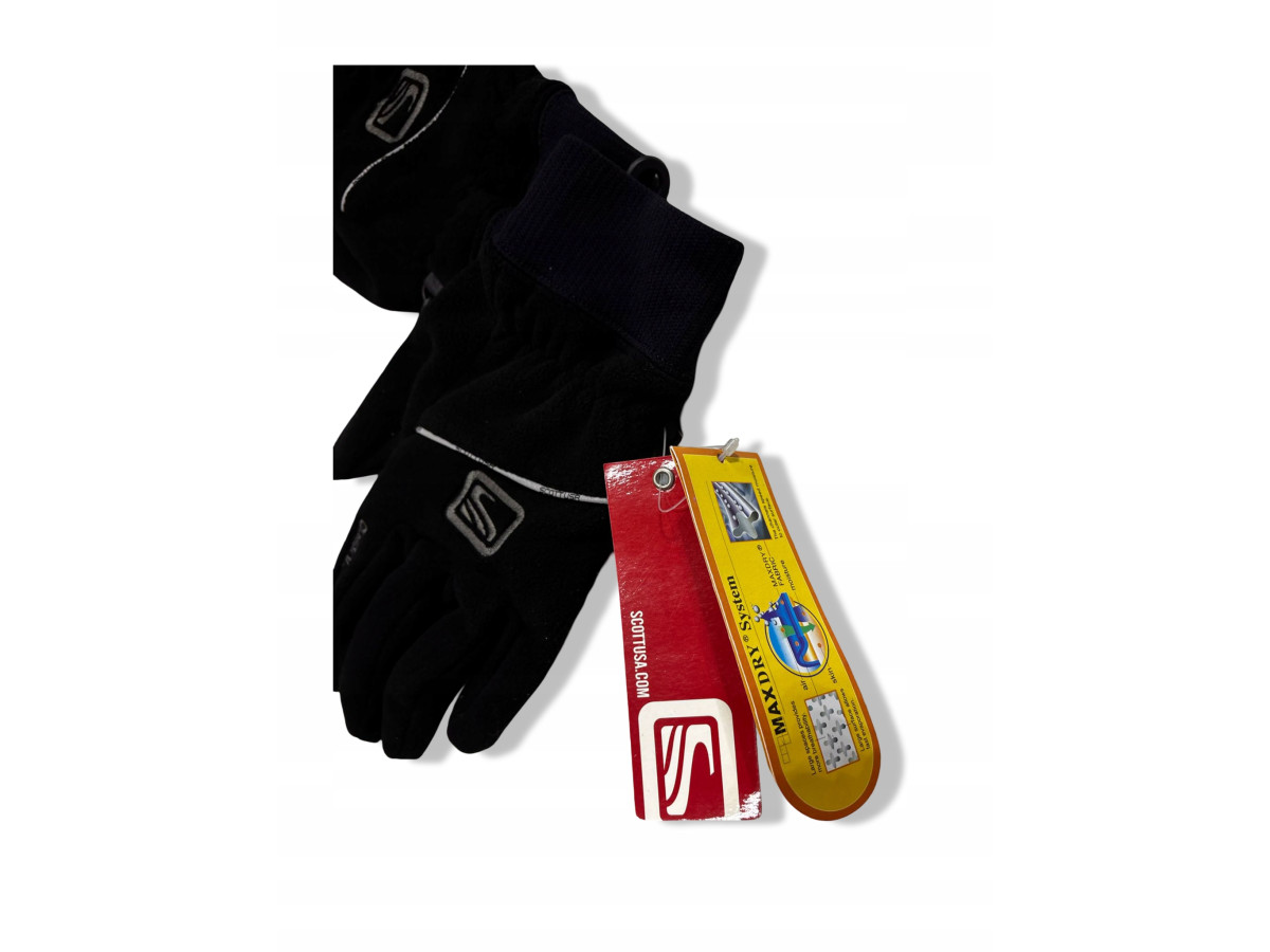 RĘKAWICZKI ROWEROWE SCOTT CZARNE ZIMOWE CIEPŁE ROZMIAR S 100% POLIESTER