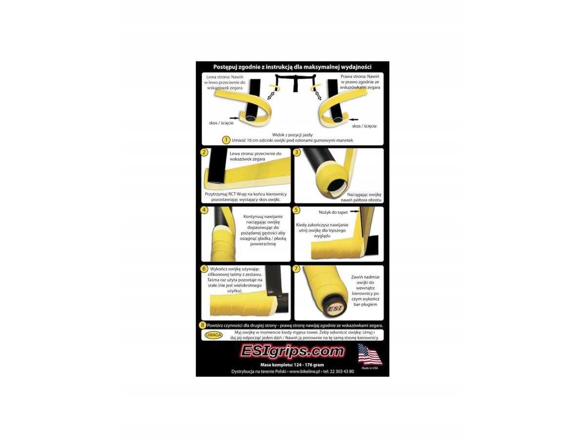 OWIJKA ESIGRIPS RCT SILCONE WRAP USA PIANKOWA NIEBIESKA KOMPLET