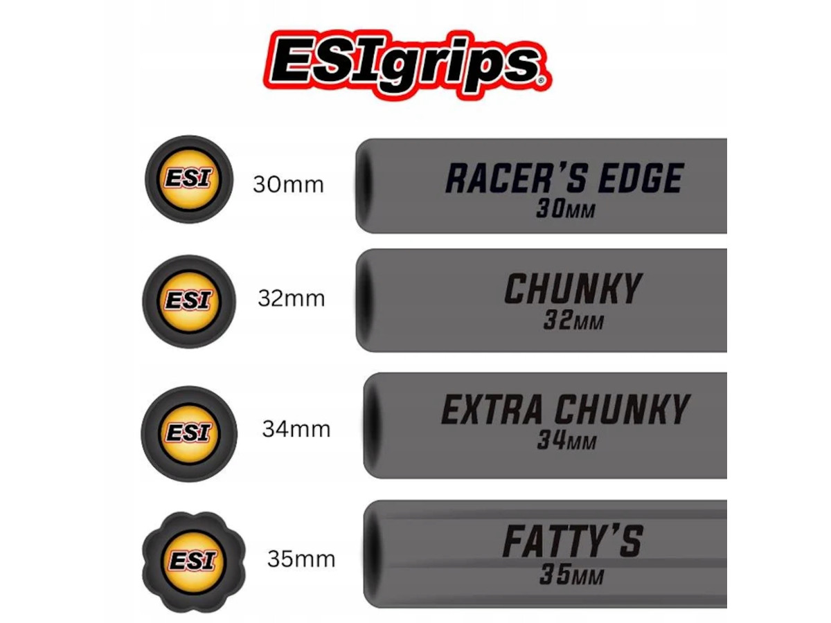 CHWYTY ROWEROWE ESI GRIPS RACER EDGE SILICONE MADE IN USA CHUNKY ORANGE