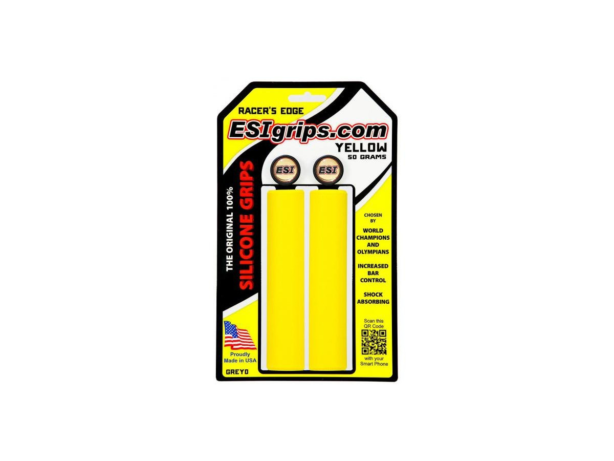 CHWYTY ROWEROWE ESI GRIPS RACER EDGE SILICONE MADE IN USA YELLOW