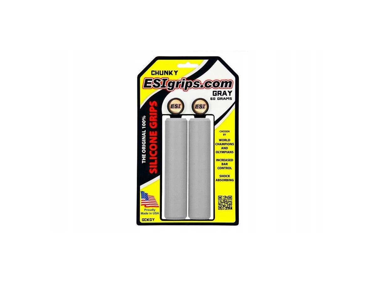 CHWYTY ROWEROWE ESI GRIPS RACER EDGE SILICONE MADE IN USA GRAY