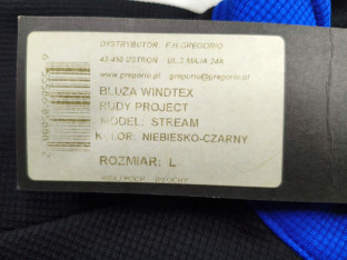 BLUZA ROWEROWA KOLARSKA RUDY PROJECT STREAM ROZMIAR L WINDTEX MADE IN ITALY