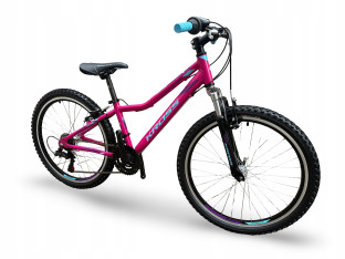 ROWER KROSS LEA JR 1.0 KOŁA 24" SHIMANO TOURNEY RÓŻOWY AMORTYZACJA