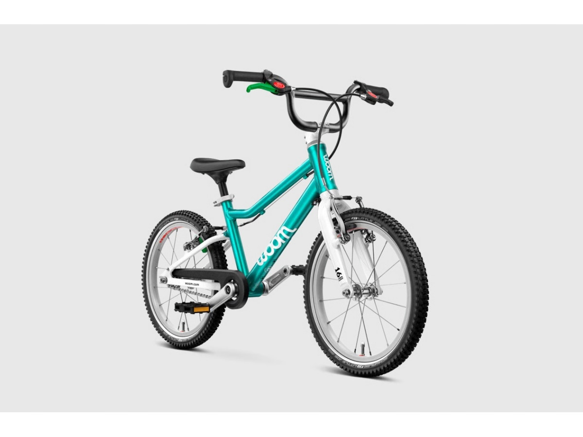 ROWER DZIECIĘCY WOOM GO 3 KOŁA 16" WIEK 4+ TYRKUS ULTRALEKKI TYLKO 5,4KG