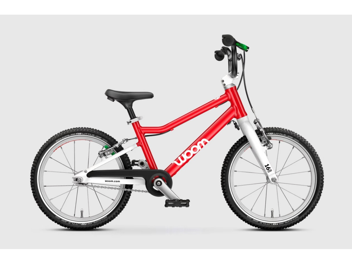 ROWER DZIECIĘCY WOOM GO 3 KOŁA 16" WIEK 4+ CZERWONY ULTRALEKKI TYLKO 5,4KG