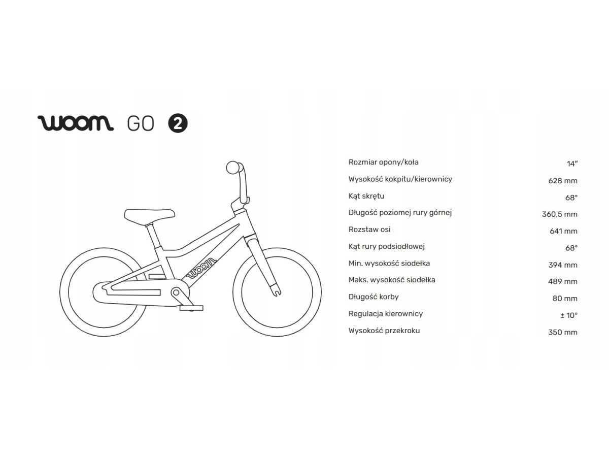 ROWER DZIECIĘCY WOOM GO 2 KOŁA 14" WIEK 3+ CZERWONY ULTRALEKKI TYLKO 5KG