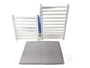 ŁÓŻECZKO DZIECIĘCE ROBA LAUFGITTER BIAŁE Z MATERACEM Z KÓŁKAMI W ZESTAWIE