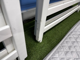 ŁÓŻECZKO DZIECIĘCE ROBA LAUFGITTER BIAŁE Z MATERACEM Z KÓŁKAMI W ZESTAWIE