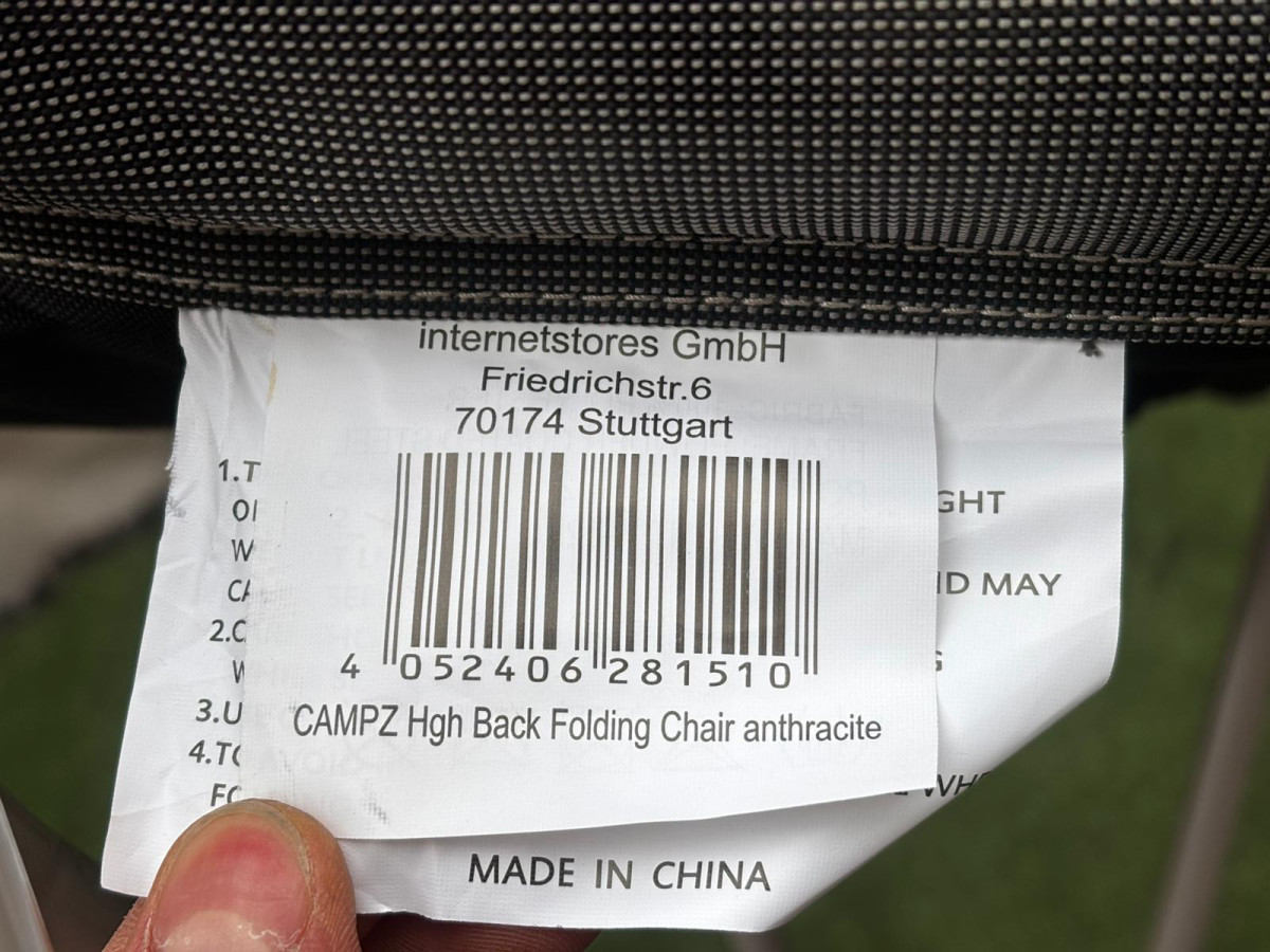 FOTEL TURYSTYCZNY CAMPZ SKŁADANY Z POKROWCEM ANTRACYTOWY
