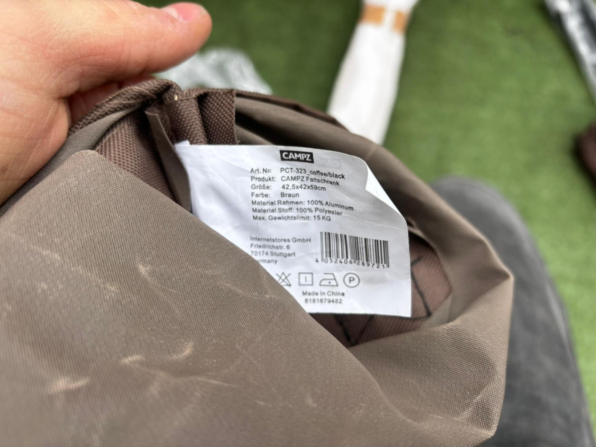 STOLIK TURYSTYCZNY KEMPINGOWY CAMPZ DREWNIANY ZE SCHOWKIEM POKROWIEC