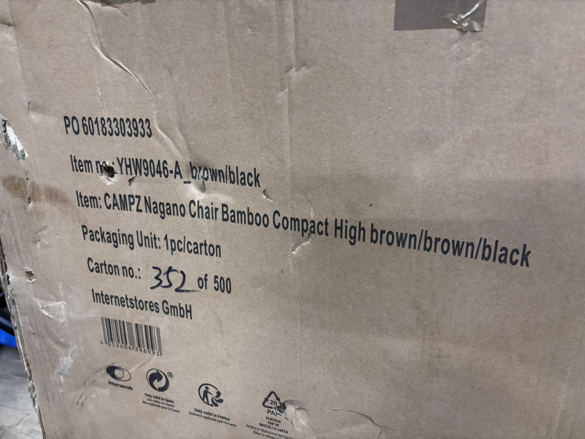 KRZESŁO TURYSTYCZNE SKŁADANE CAMPZ Z POKROWCEM KOMPAKTOWE WYSOKIE BRĄZ