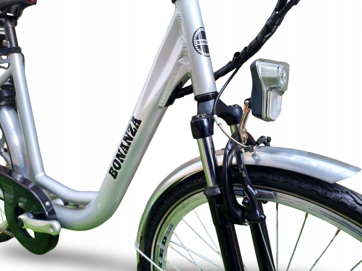 ROWER ELEKTRYCZNY BONANZA RAMA 48CM KOŁA 26" BATERIA 360WH PRZEBIEG 743KM
