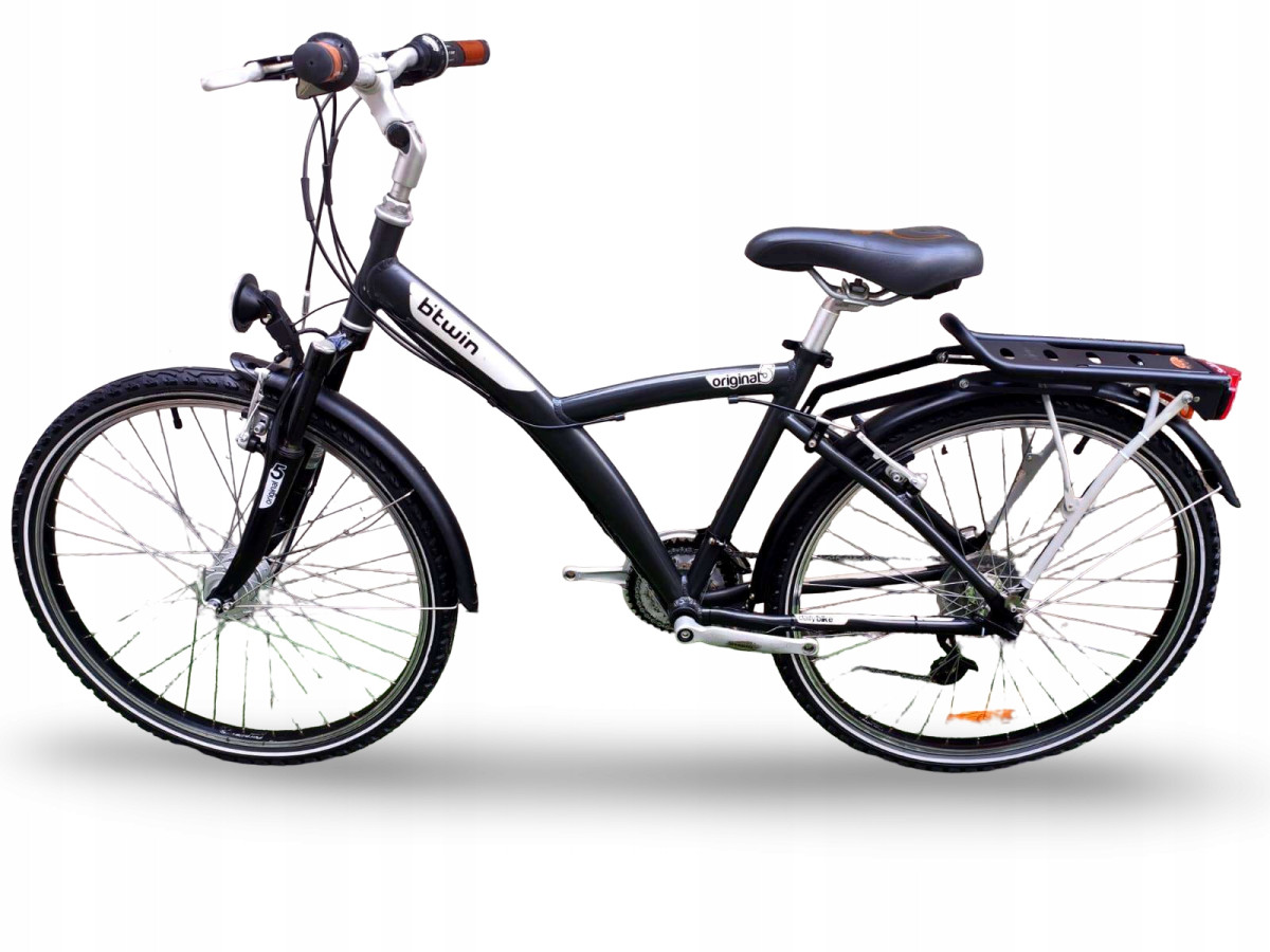 ROWER MIEJSKI B-TWIN ORIGINAL 5 RAMA 43CM KOŁA 26" SRAM 3.0 3X7 DYNAMO