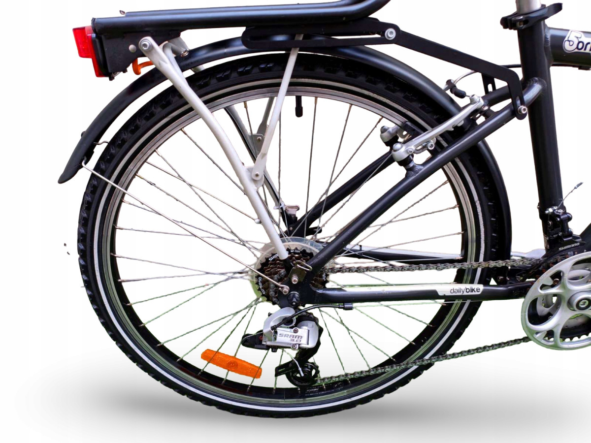 ROWER MIEJSKI B-TWIN ORIGINAL 5 RAMA 43CM KOŁA 26" SRAM 3.0 3X7 DYNAMO