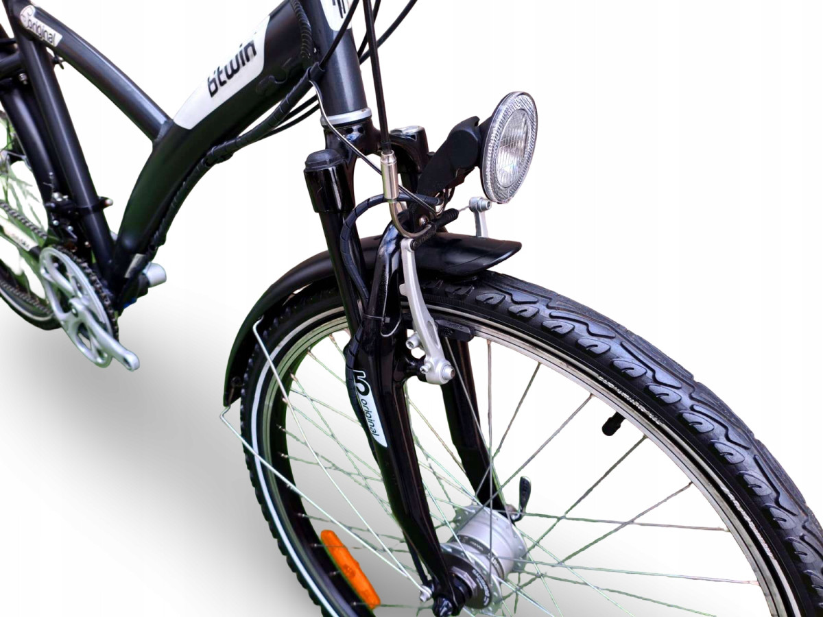 ROWER MIEJSKI B-TWIN ORIGINAL 5 RAMA 43CM KOŁA 26" SRAM 3.0 3X7 DYNAMO