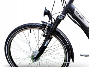 ROWER MIEJSKI B-TWIN ORIGINAL 5 RAMA 43CM KOŁA 26" SRAM 3.0 3X7 DYNAMO