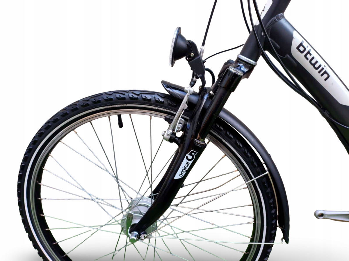 ROWER MIEJSKI B-TWIN ORIGINAL 5 RAMA 43CM KOŁA 26" SRAM 3.0 3X7 DYNAMO