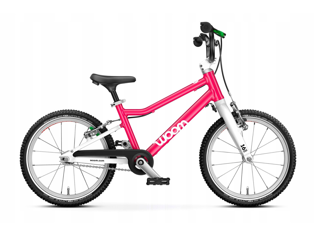 ROWER DZIECIĘCY LEKKI WOOM GO 2 HOT PINK KOŁA 14" WZROST 95-110 cm WAGA 5KG