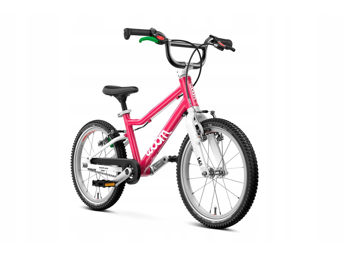 ROWER DZIECIĘCY LEKKI WOOM GO 2 HOT PINK KOŁA 14" WZROST 95-110 cm WAGA 5KG