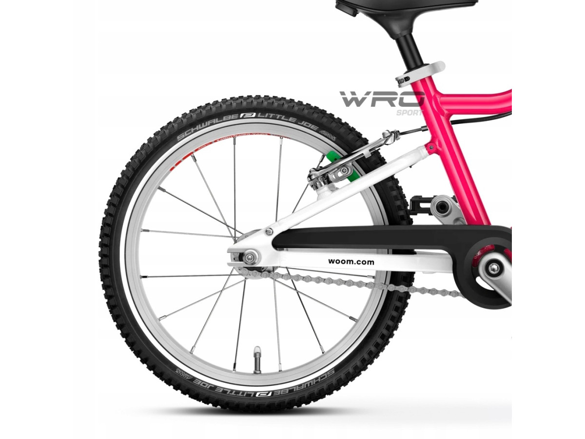 ROWER DZIECIĘCY LEKKI WOOM GO 2 HOT PINK KOŁA 14" WZROST 95-110 cm WAGA 5KG