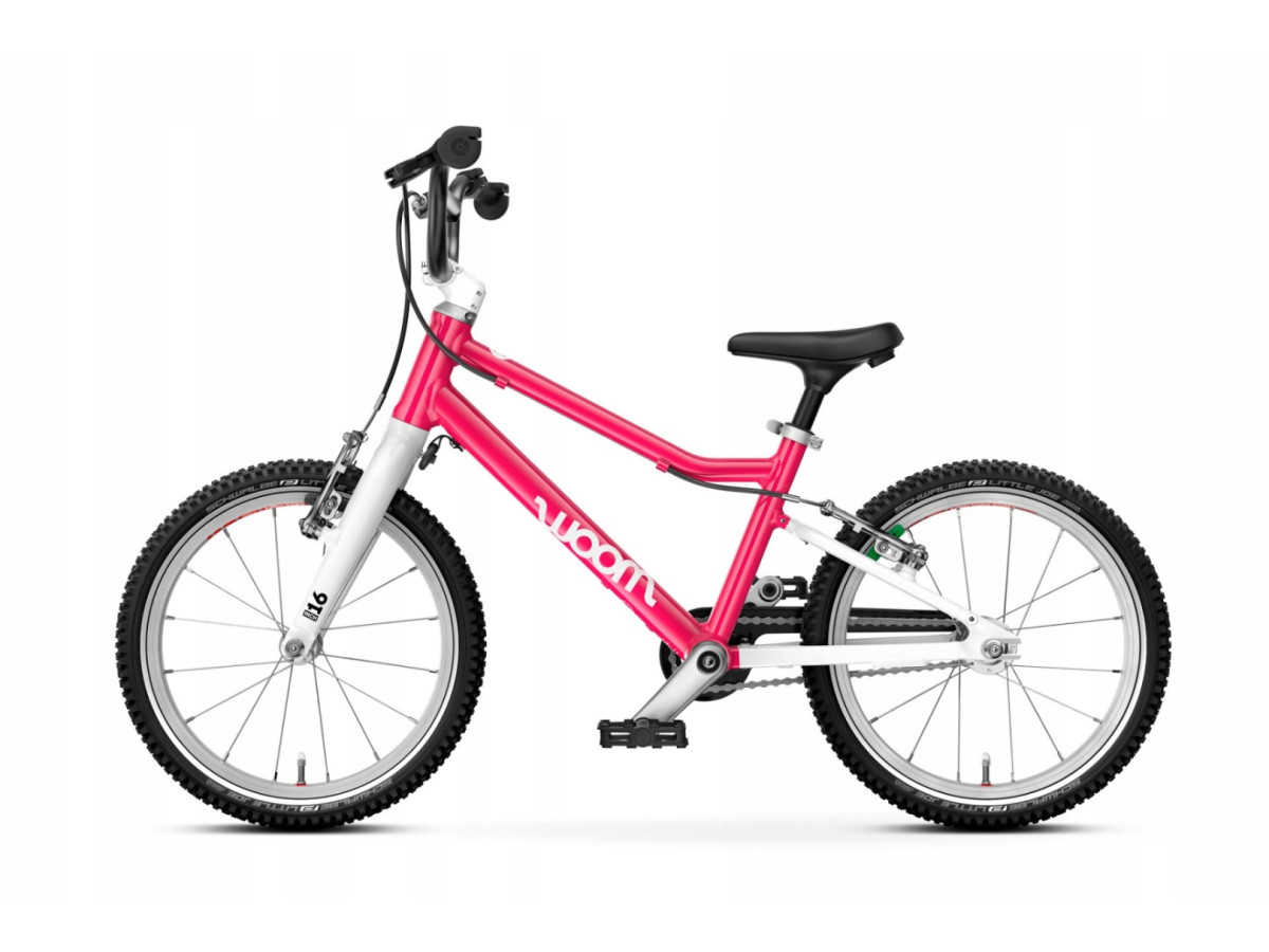 ROWER DZIECIĘCY LEKKI WOOM GO 3 HOT PINK KOŁA 16" WAGA 5,4KG