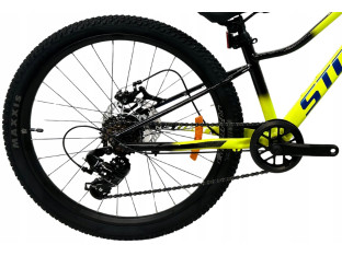 ROWER MŁODZIEŻOWY JUNIOR 24 STORM RACER 2D RAMA 11" ŻÓŁTY 1x7 2026