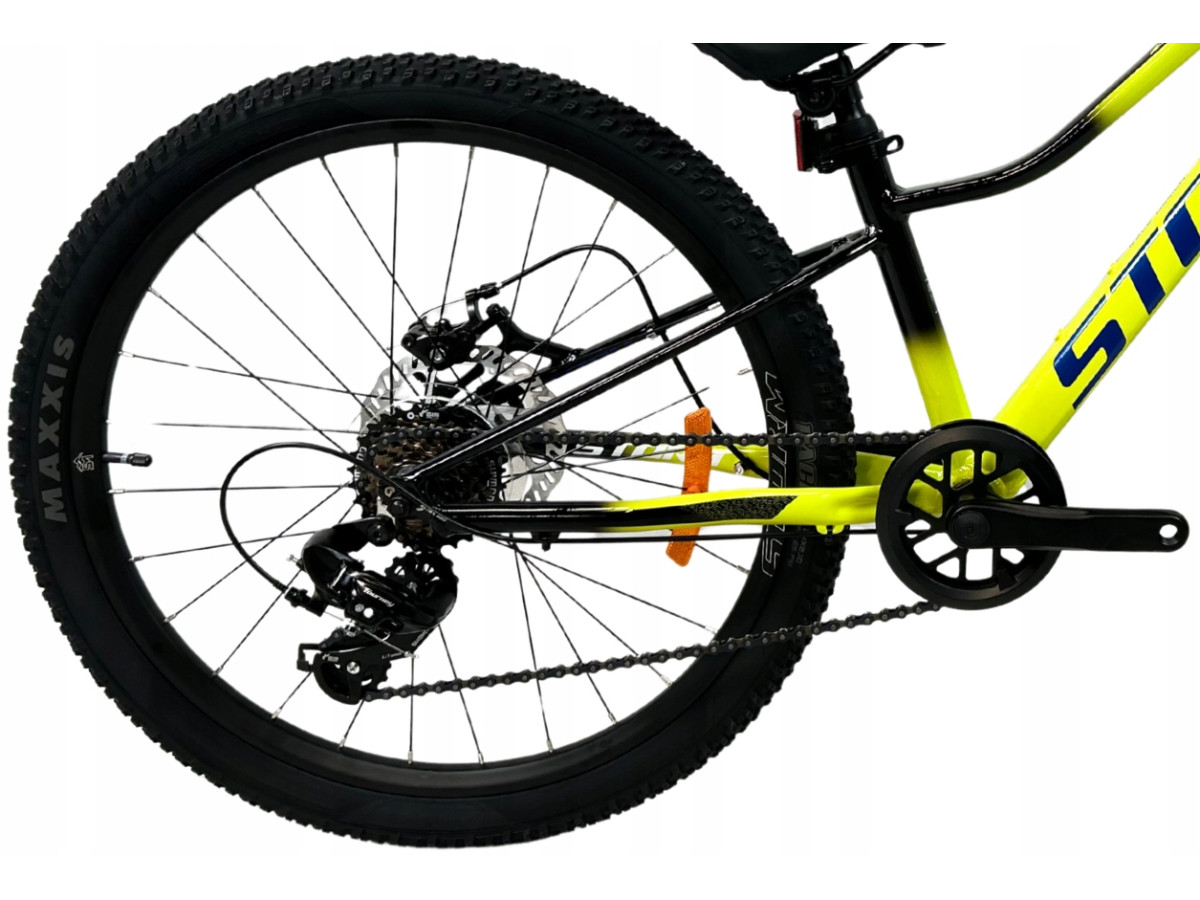 ROWER MŁODZIEŻOWY JUNIOR 24 STORM RACER 2D RAMA 11" ŻÓŁTY 1x7 2026