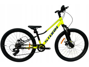 ROWER MŁODZIEŻOWY JUNIOR 24 STORM RACER 2D RAMA 11" ŻÓŁTY 1x7 2026