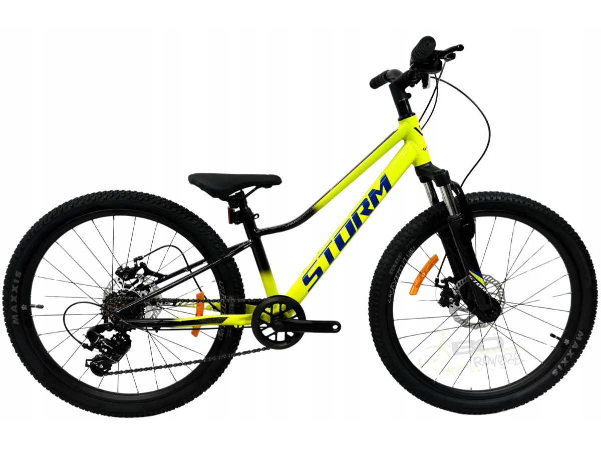 ROWER MŁODZIEŻOWY JUNIOR 24 STORM RACER 2D RAMA 11" ŻÓŁTY 1x7 2026