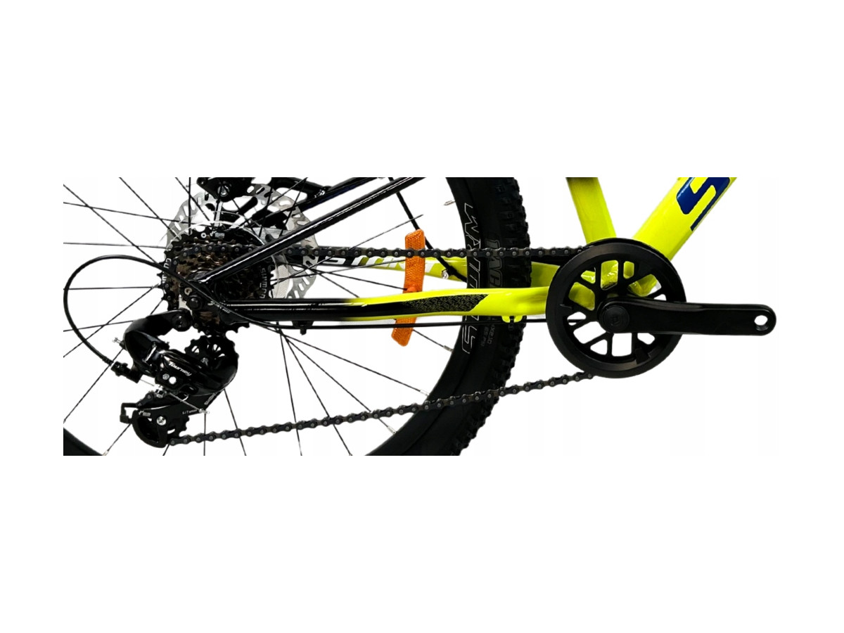 ROWER MŁODZIEŻOWY JUNIOR 24 STORM RACER 2D RAMA 11" ŻÓŁTY 1x7 2026