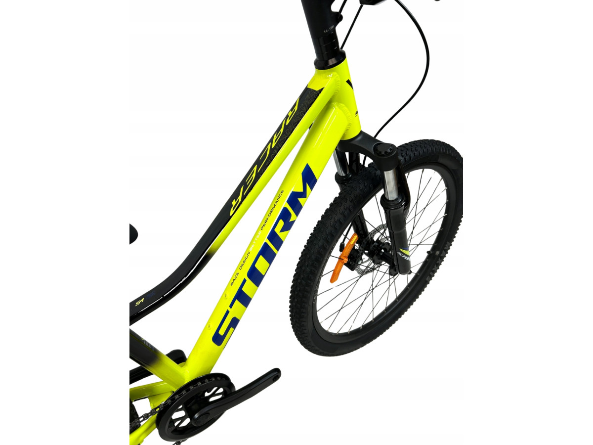 ROWER MŁODZIEŻOWY JUNIOR 24 STORM RACER 2D RAMA 11" ŻÓŁTY 1x7 2026