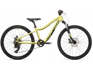 ROWER DZIECIĘCY ROCK MACHINE STORM KOŁA 24" RAMA 12" TARCZE SULFUR YELLOW