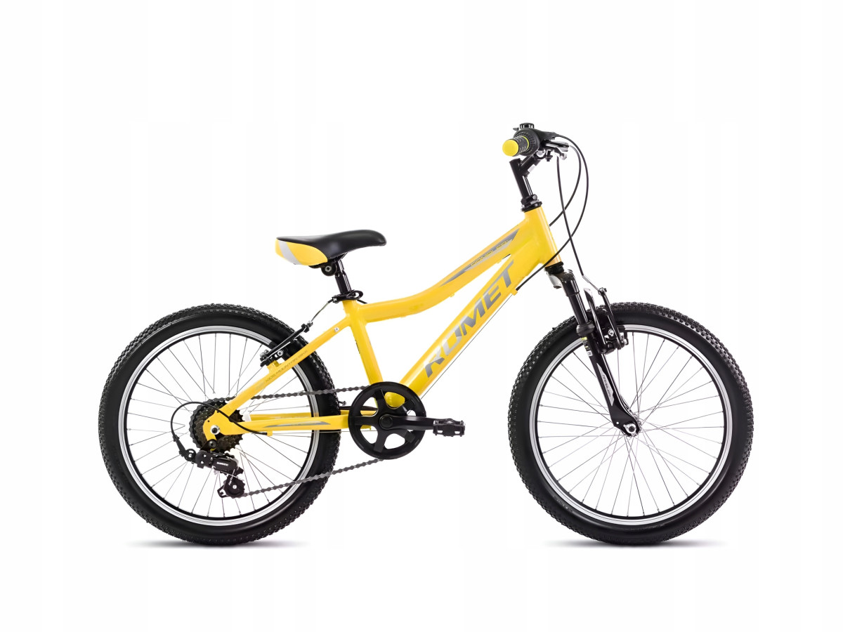 ROWER DZIECIĘCY ROMET RAMBLER 20 KID 2 SHIMANO 6S AMORTYZATOR ŻÓŁTO-SZARY