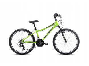 ROWER DZIECIĘCY ROMET RAMBLER 24 RAMA 13" SHIMANO 3X7 AMORTYZATOR ZIELONY