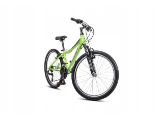 ROWER DZIECIĘCY ROMET RAMBLER 24 RAMA 13" SHIMANO 3X7 AMORTYZATOR ZIELONY