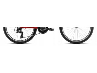 ROWER DZIECIĘCY ROMET RAMBLER 24 RAMA 13" AMORTYZATOR SHIMANO 3X7 CZERWONY